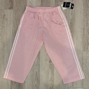 adidas Light Pink Joggers with White Stripes